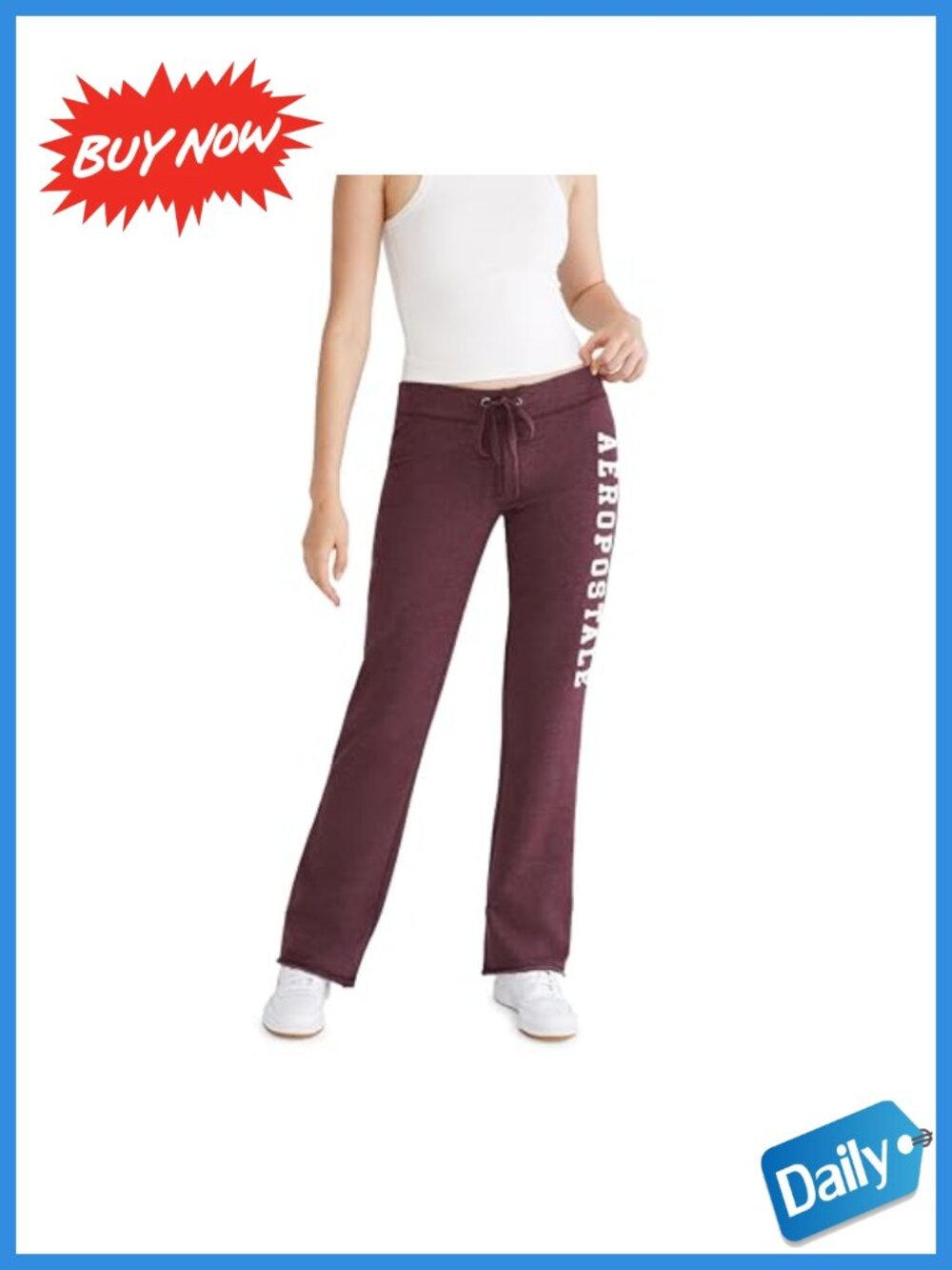 Aero Logo Fit and Flare Sweatpants Fleece Drawstring